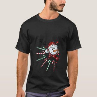 Womens Mia Snowman Candy Cane Weihnachten Weihnach T-Shirt