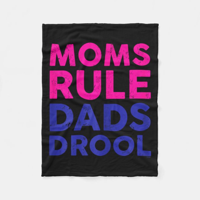 Womens Moms Rule Dads Drool Funny Mother's Day Gra Fleecedecke (Vorderseite)