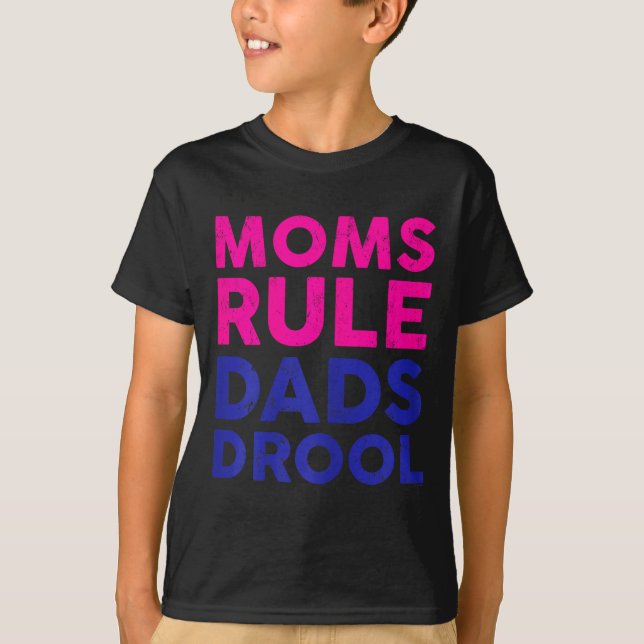 Womens Moms Rule Dads Drool Funny Mother's Day Gra T-Shirt (Vorderseite)