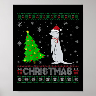 Womens mongoose Xmas Tree Lighting Ugly Weihnachte Poster