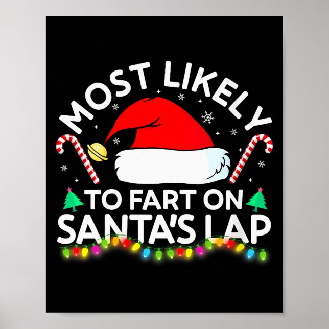 Womens Most Likely To Fart On Santa's Lap Family M Poster (Vorne)