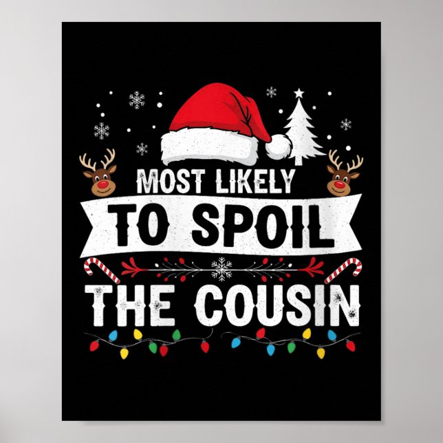 Womens Most Likely To Sil The Cousin Christmas Par Poster (Vorne)