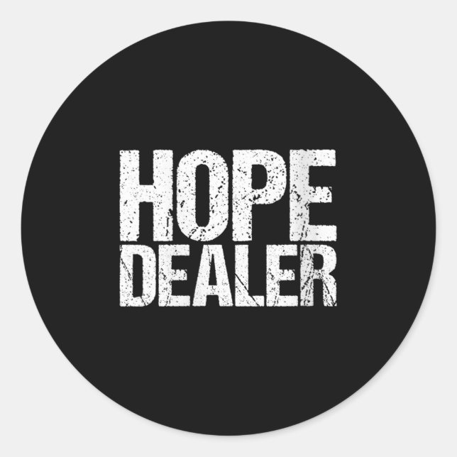 Womens Motivational Hope Er V-neck  Runder Aufkleber (Vorderseite)