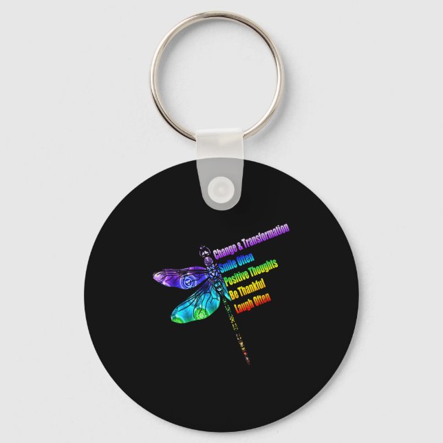 Womens Motivational Insration Gift Dragonfly  Schlüsselanhänger (Vorderseite)