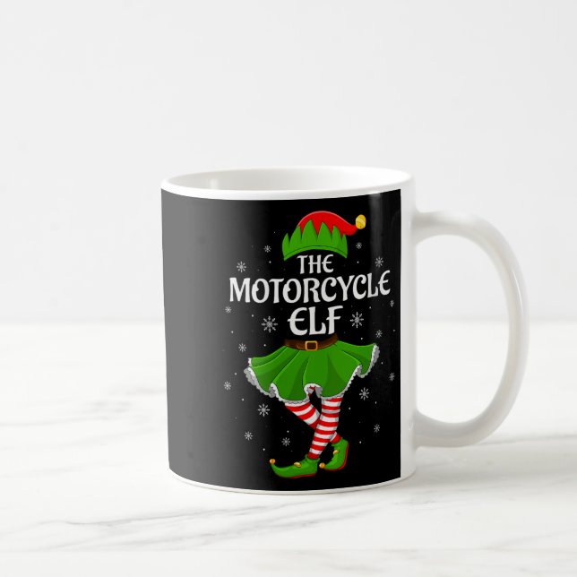 Womens Motorcycle Elf Christmas Family Girls Women Kaffeetasse (Rechts)