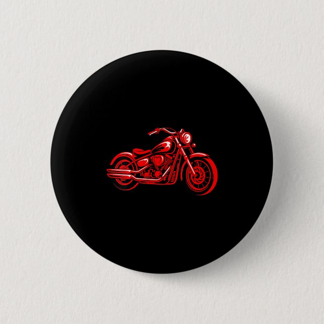 Women's Motorcycle Heart Biker Valentines Day Ride Button (Vorderseite)