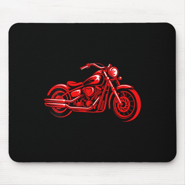 Women's Motorcycle Heart Biker Valentines Day Ride Mousepad (Vorne)