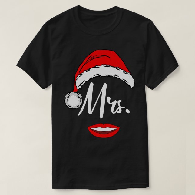 Womens Mrs Santa Claus Outfit Matching Couples Chr T-Shirt (Design vorne)