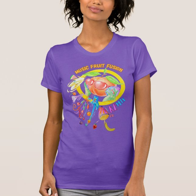 Women's Music Fruit Fusion Designed T-shirt  (Vorderseite)