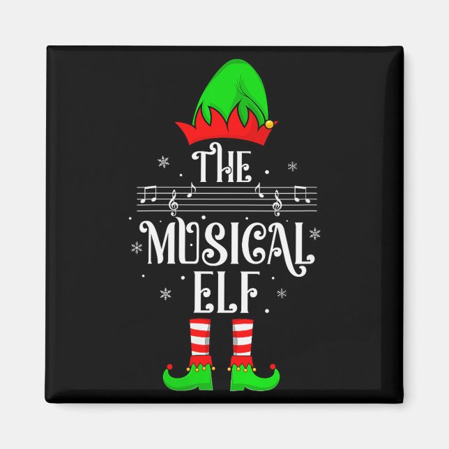 Womens Musical Elf Xmas Christmas Matching Family  Magnet (Vorne)