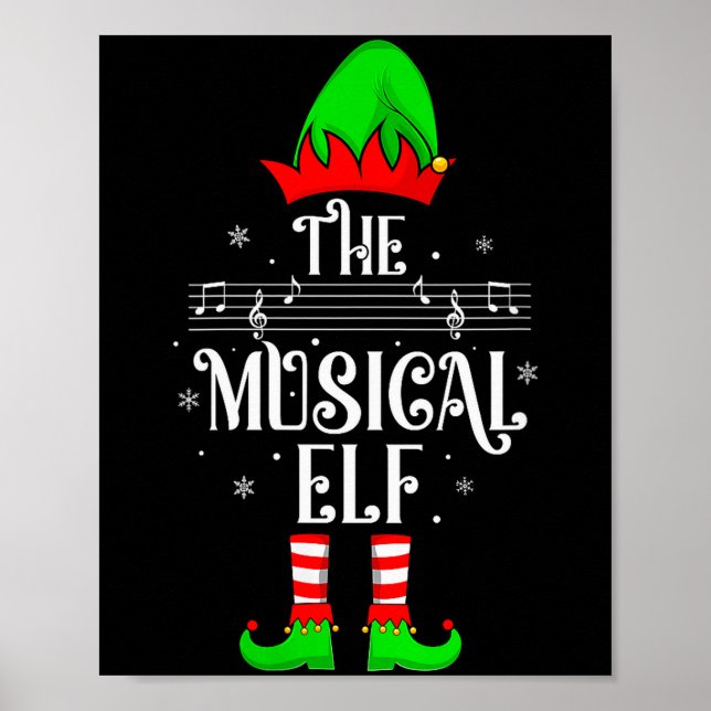 Womens Musical Elf Xmas Christmas Matching Family  Poster (Vorne)
