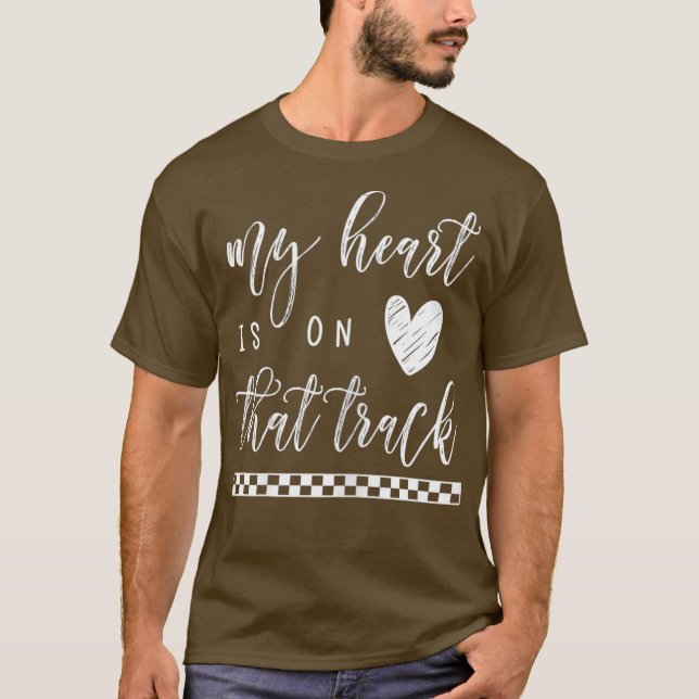 Womens My Heart Is on That Track Motocross BMX T-Shirt (Vorderseite)