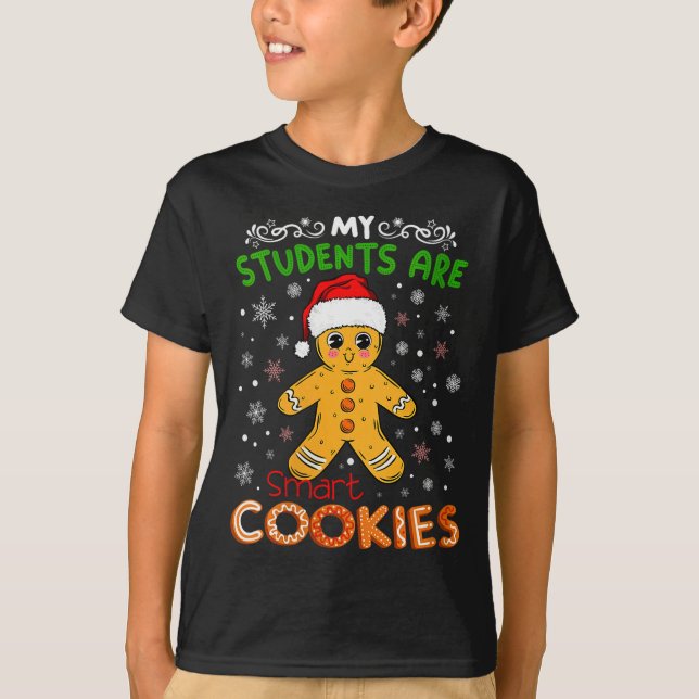 Womens My Students Are Smart Cookies Christmas Gin T-Shirt (Vorderseite)