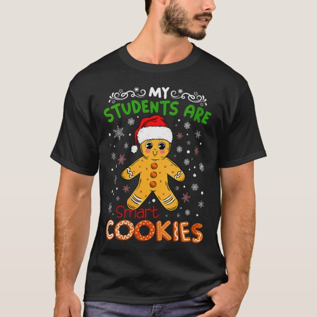 Womens My Students Are Smart Cookies Christmas Gin T-Shirt (Vorderseite)