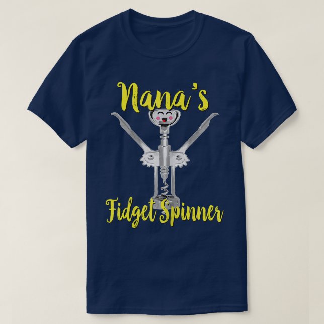 Womens Nanas Fidget Spinner Wine Corkschraube Funn T-Shirt (Design vorne)