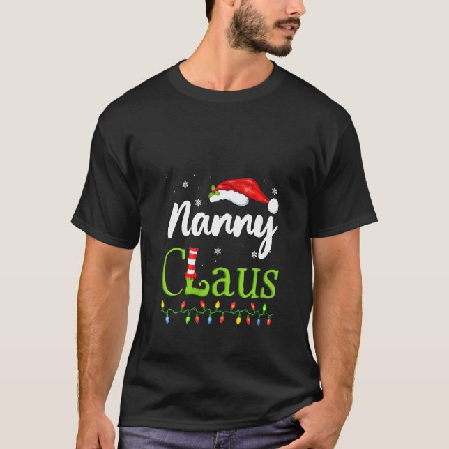 Womens Nanny Claus Funny Grandma Santa Pajamas Chr T-Shirt (Vorderseite)