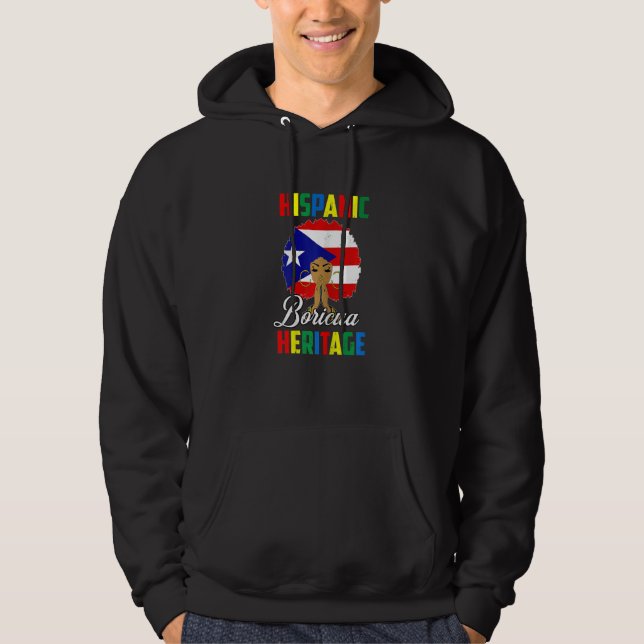 Womens National Hispanic Heritage Month Puerto Ric Hoodie (Vorderseite)