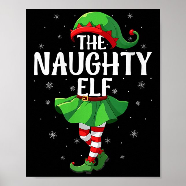 Womens Naughty Elf Christmas Girls Women Elf Squad Poster (Vorne)