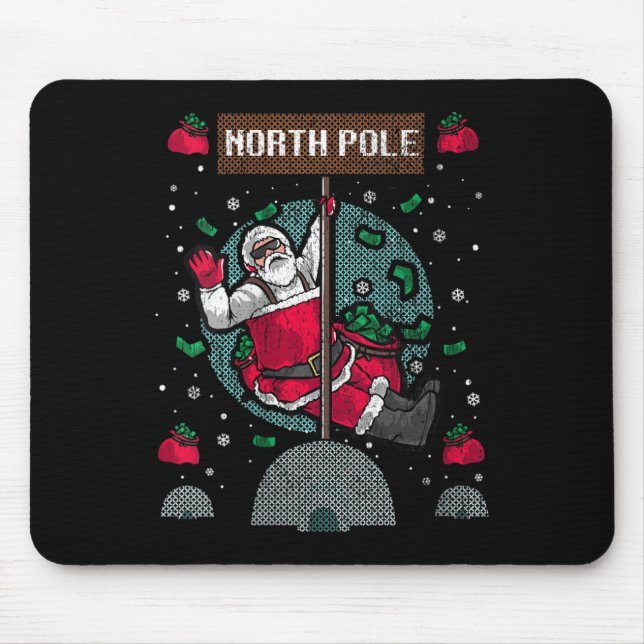 Womens Naughty Ugly Christmas Sweater Mousepad (Vorne)