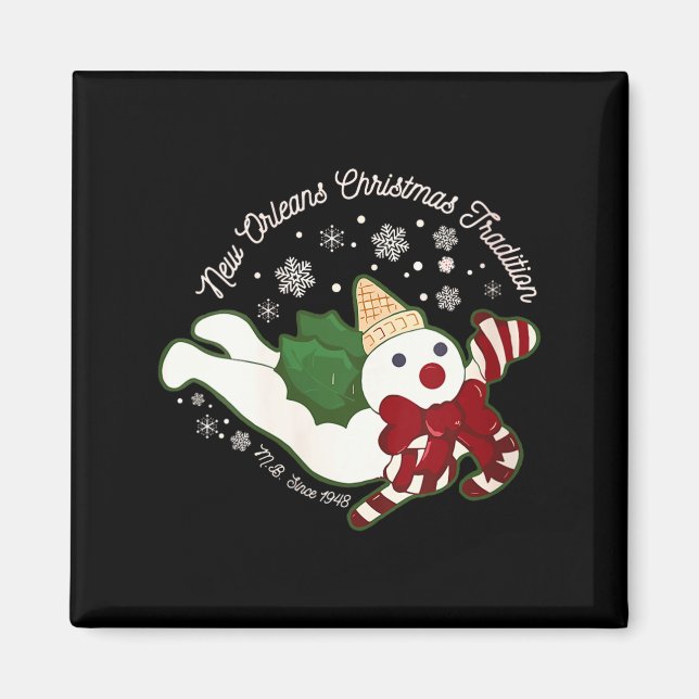 Womens New Orleans Mr Bingle Christmas Tradition S Magnet (Vorne)