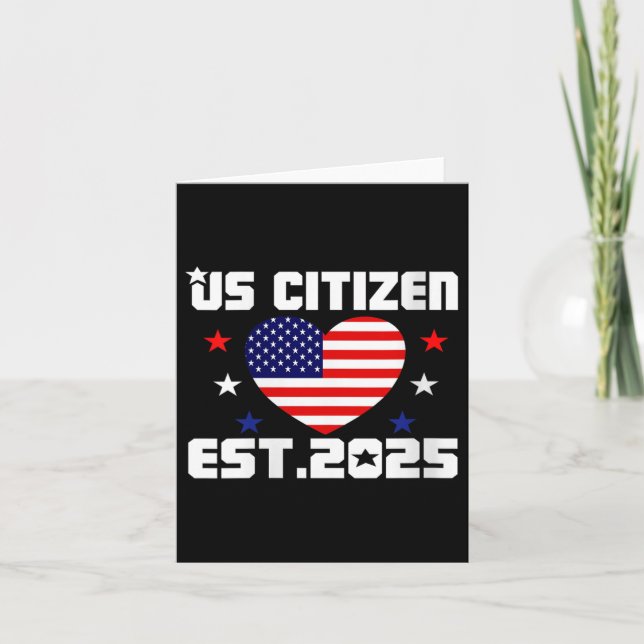 Womens New Us Citizen Est 2025 American Immigrant  Karte (Vorderseite)