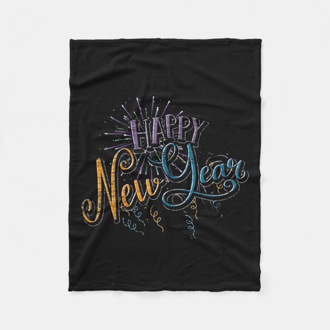 Womens New Years Eve Celebration Confetti Firework Fleecedecke (Vorderseite)