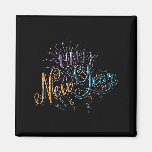 Womens New Years Eve Celebration Confetti Firework Magnet (Vorne)