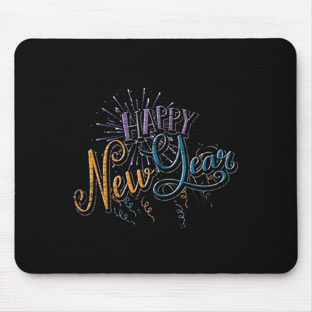 Womens New Years Eve Celebration Confetti Firework Mousepad (Vorne)