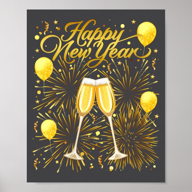 Womens New Years Eve Party Sylvester 2026 Happy Ne Poster (Vorne)