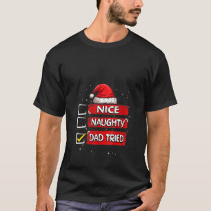 Womens Nice Naughty Vater Triest Weihnachtsliste S T-Shirt