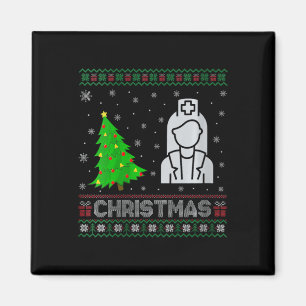 Womens Nicu Nurse Xmas Tree Lighting Ugly Christma Magnet