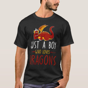 Womens Niedlich Dragon nur ein Junge, der Drachen T-Shirt