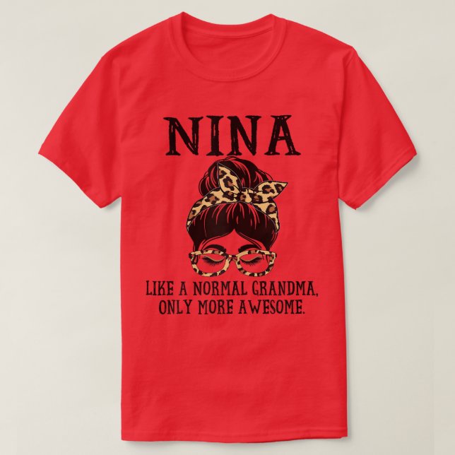 Womens Nina wie ein normales Oma nur mehr awesom T-Shirt (Design vorne)
