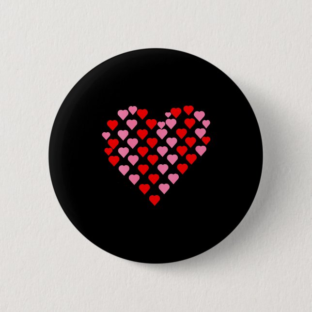Women's Nk And Red Hearts Lovers Funny Valentine’s Button (Vorderseite)
