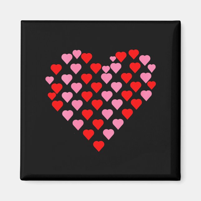 Women's Nk And Red Hearts Lovers Funny Valentine’s Magnet (Vorne)