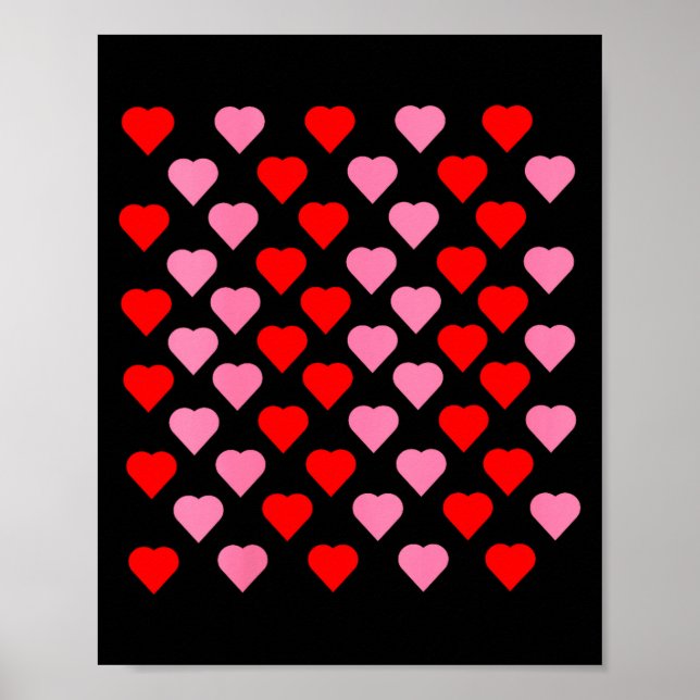 Women's Nk And Red Hearts Lovers Funny Valentine’s Poster (Vorne)