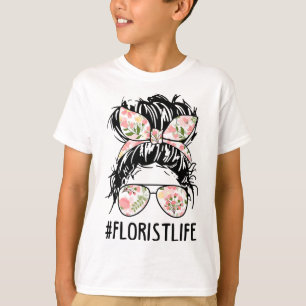 Womens Nn Messy Bun Florist Life Pflanze Blume Lie T-Shirt