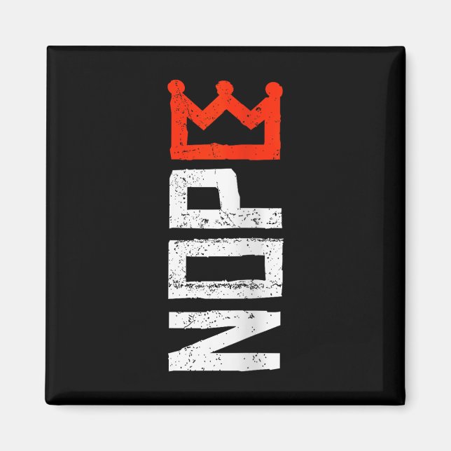 Womens No Kings Protest Sign Vertical Nope V-neck  Magnet (Vorne)