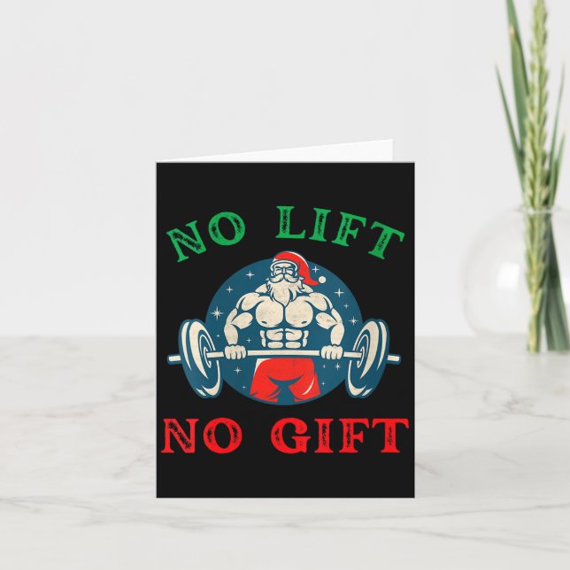 Womens No Lift No Gift Funny Workout Santa Christm Karte (Vorderseite)
