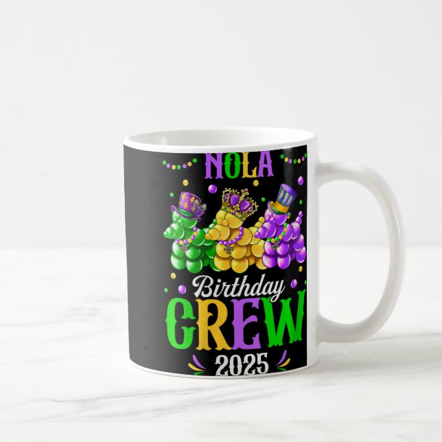 Womens Nola Birthday Crew 2025 New Orleans Mardi G Kaffeetasse (Rechts)