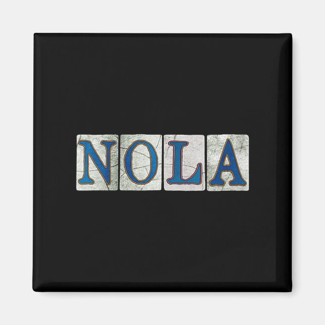 Womens Nola New Orleans Louisiana Street Tile V-ne Magnet (Vorne)