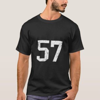Womens Number 57 Sports Jersey Lucky Number Retro  T-Shirt
