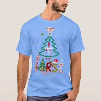 Womens Nurse Christmas Tree Stethoscope RN LPN Xma T-Shirt