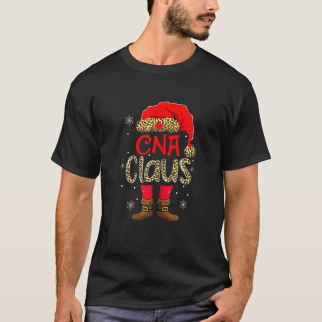 Womens Nurse Clause Xmas Leopard Tis The Season Sa T-Shirt (Vorderseite)