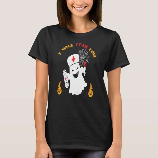 Womens Nurse Ghost I wird euch Halloween Graph sto T-Shirt (Vorderseite)