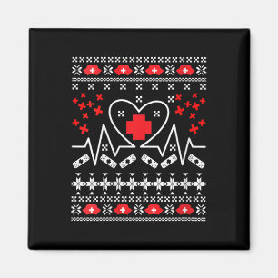 Womens Nurse Heartbeat - Uguler Weihnachtssüßer Magnet