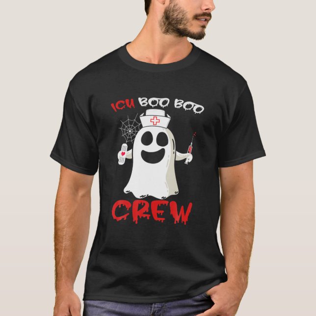 Womens Nurse ICU Boo Boo Crew Ghost Nursing Funny  T-Shirt (Vorderseite)