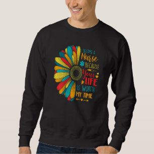Womens Nurse Sunshine Sonnenblumen Counselor Mütte Sweatshirt