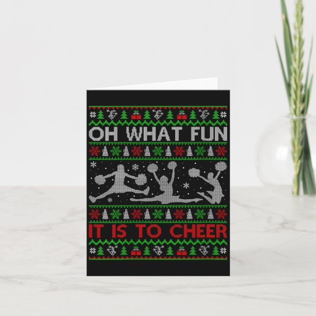 Womens Oh What Fun It Is To Cheer Christmas Cheerl Karte (Vorderseite)