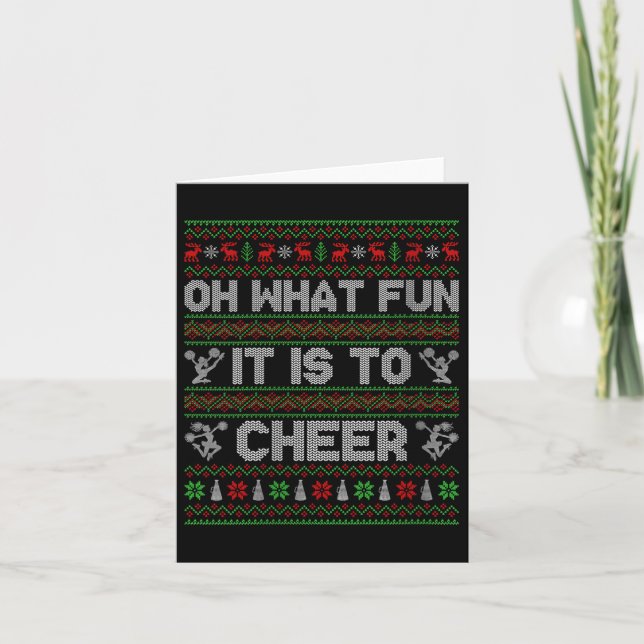Womens Oh What Fun It Is To Cheer Ugly Christmas P Karte (Vorderseite)